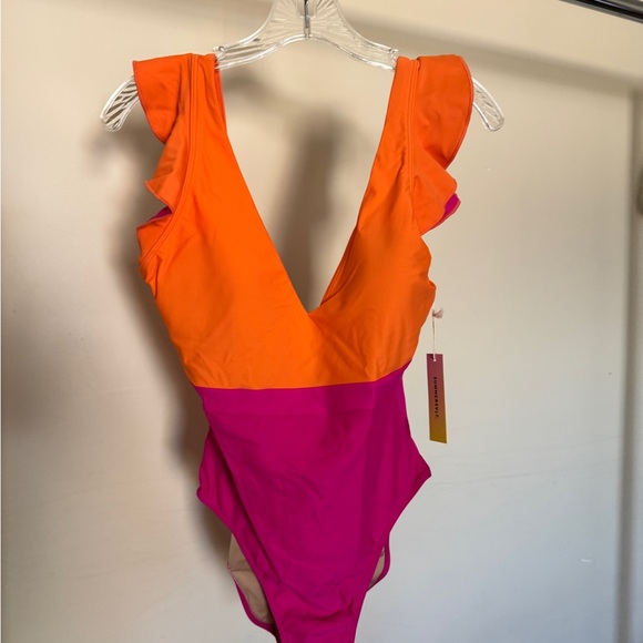 summersalt Other - summersalt Colorblock One-Piece Swimsuit in Orange and Fuchsia NWT